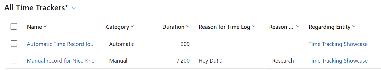 Übersicht der Zeiteinträge, in diesem Fall aller Mitarbeitenden.
